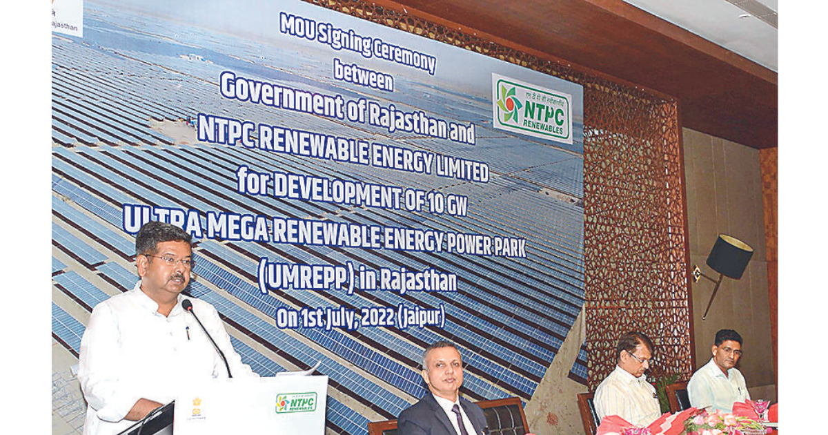 Raj to have 10,000 MW renewable energy park